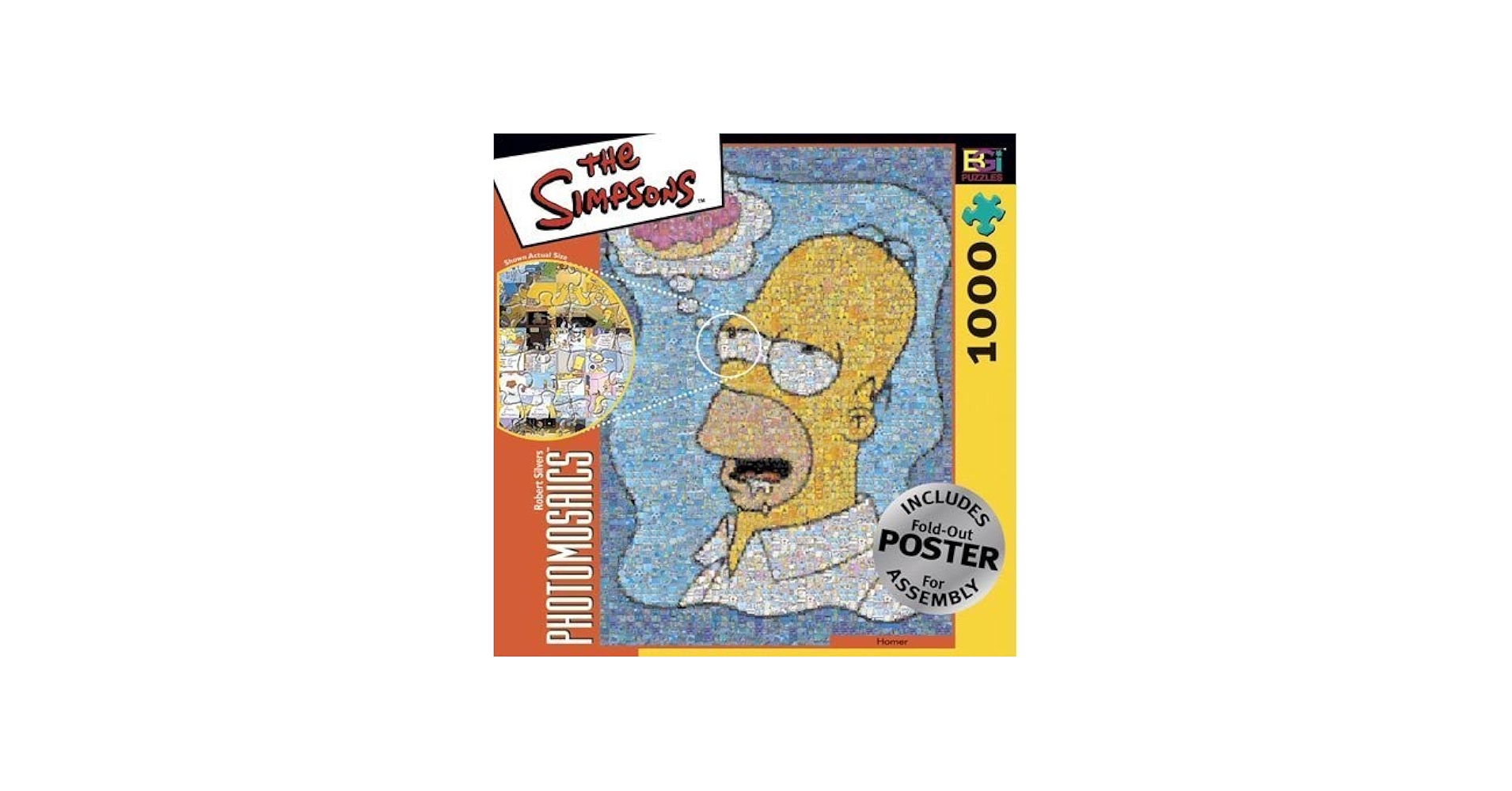 Amazon.com: Simpsons Photomosaic Homer with Donut Jigsaw Puzzle