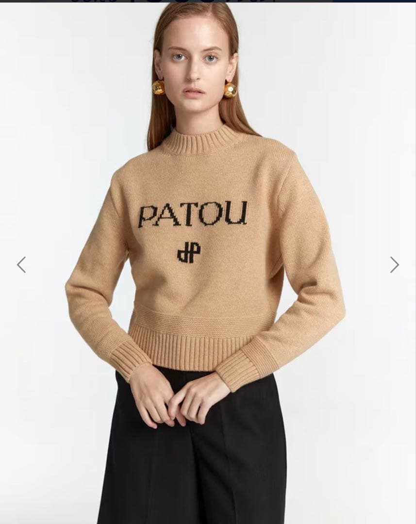 【PATOU】ウール　カシミア　ロゴ　ニット PATOU（パトゥ） ニット ウール＆カシミア パトゥロゴ＆JPモノグラム